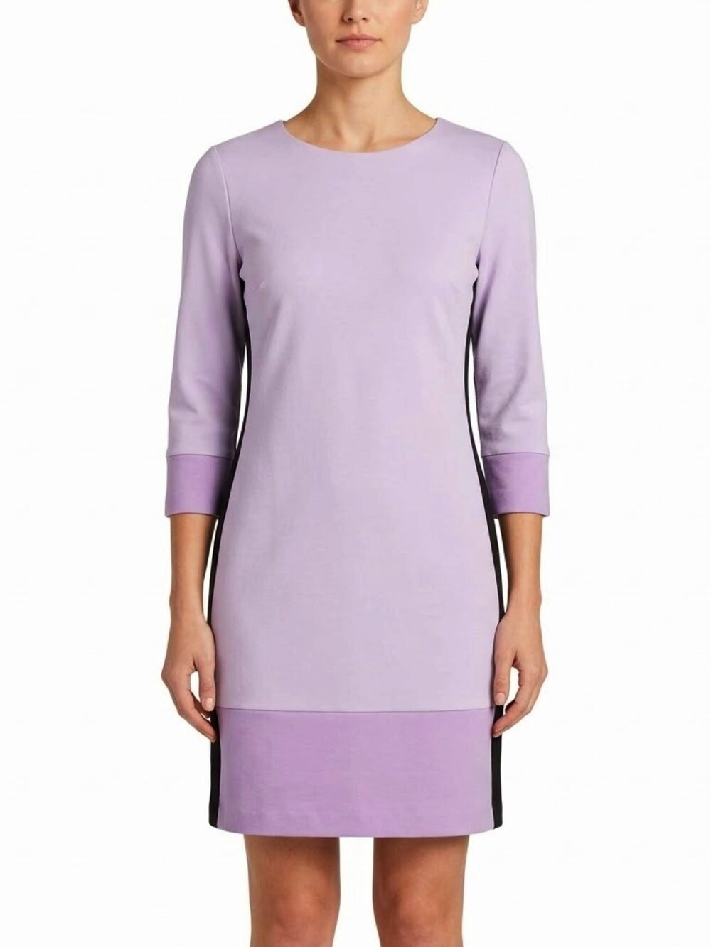 New York & Co. Lavender/Black Ponte Knit Shift Dress- Sz. Sm